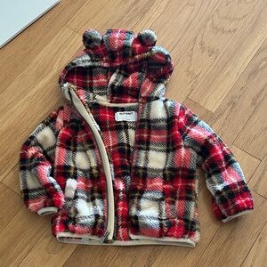 Old Navy Red and Black Plaid Kids Jacket